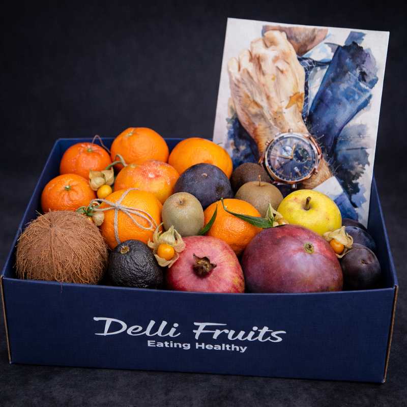 Cadou pentru El „Nr. 6” - Cutie Cadou cu Fructe Exotice www.delligiftshop.md
