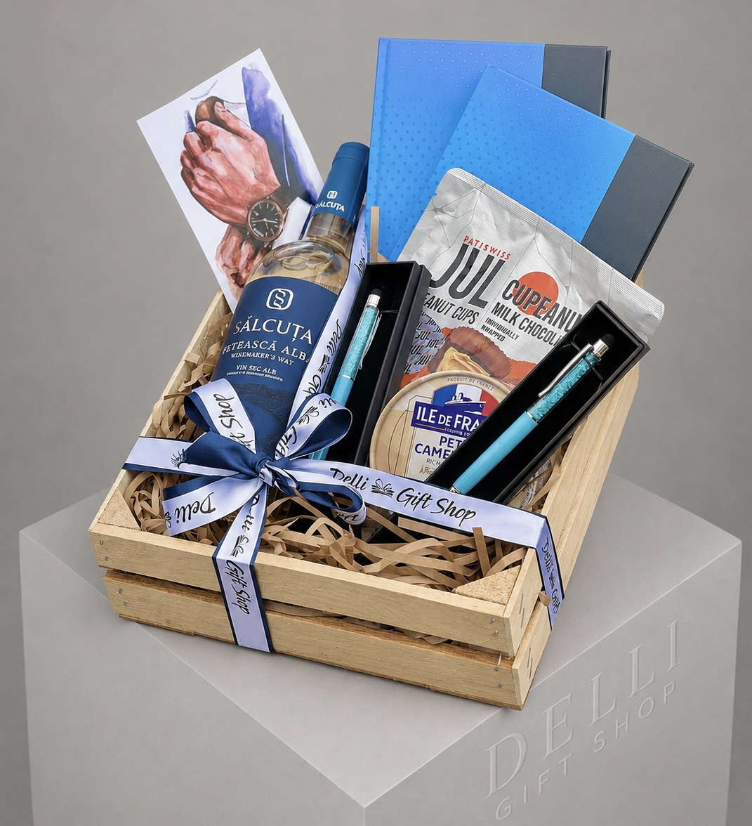 Cadou pentru profesori Nr. 53 — Setul „Blue Distinction” www.delligiftshop.md