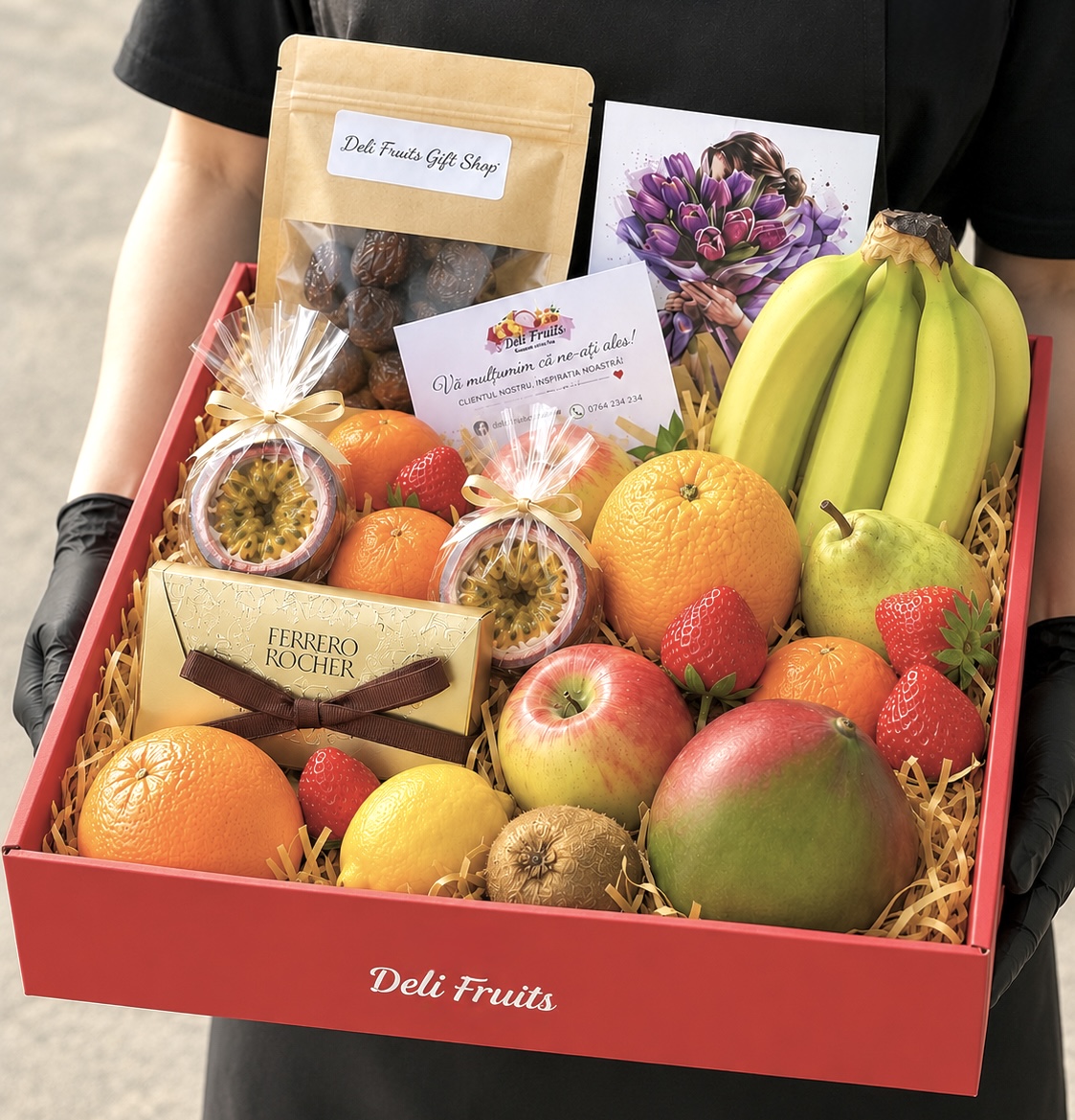 Cadou cu fructe Nr. 51 — Cutia cu Vitamine și Răsfăț Exotic www.delligiftshop.md