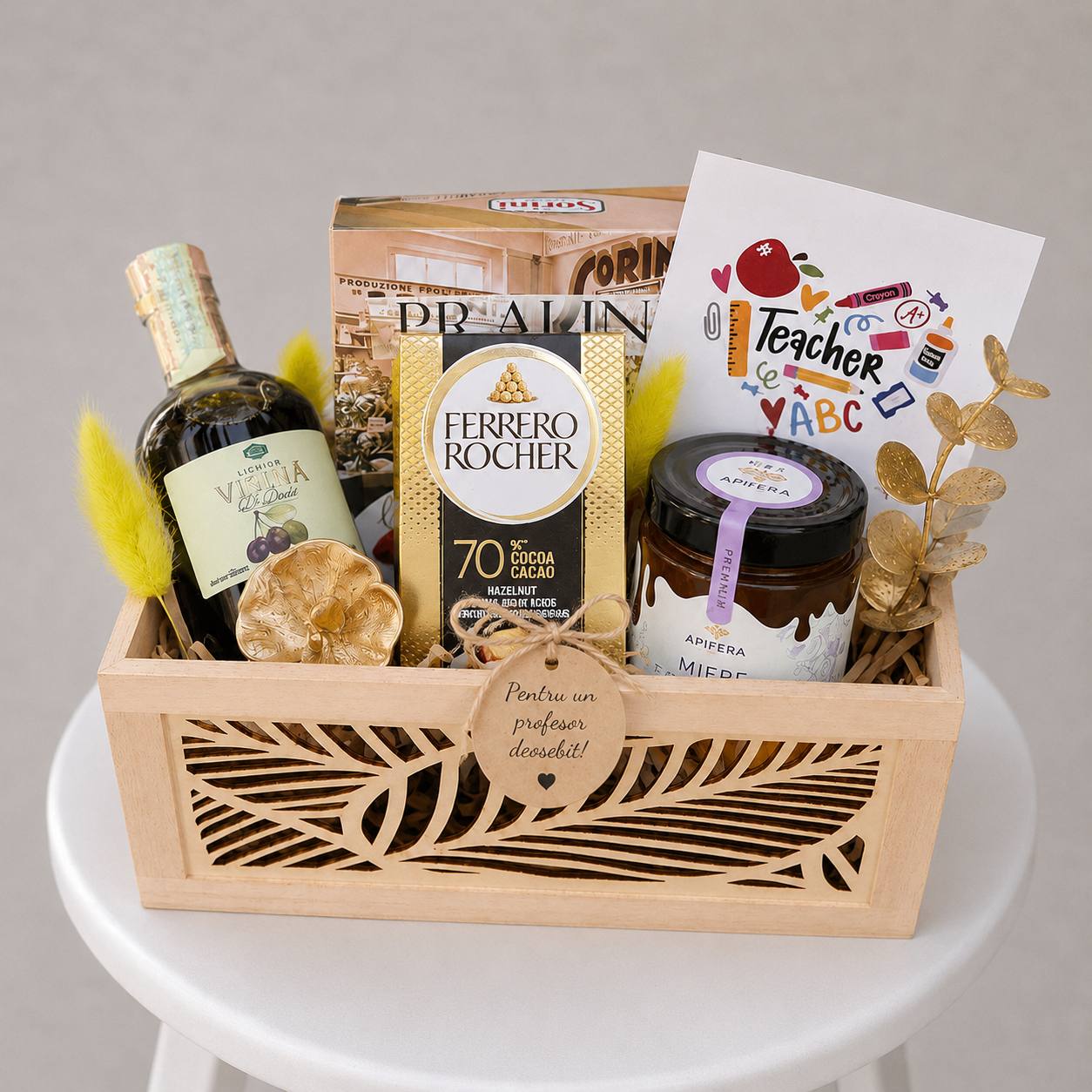 Cadou pentru profesori Nr. 33 — Rustic Gourmet Basket www.delligiftshop.md